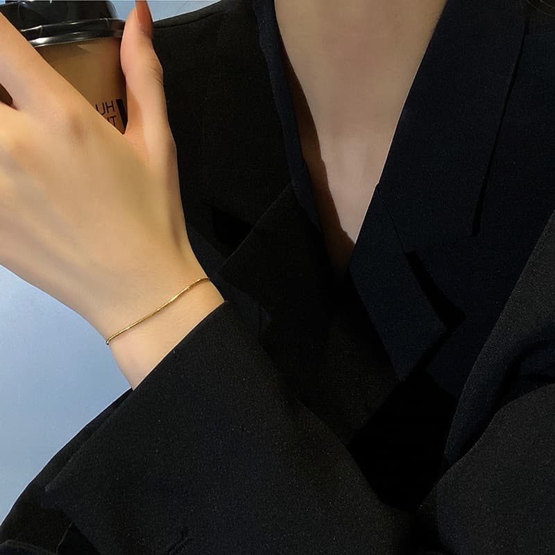 ゴールドアクセサリー スレンダー チェーン ブレスレット
