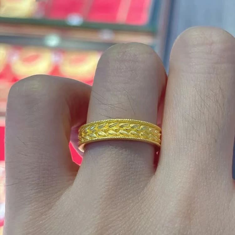 ゴールドアクセサリー 麦の穂デザインリング